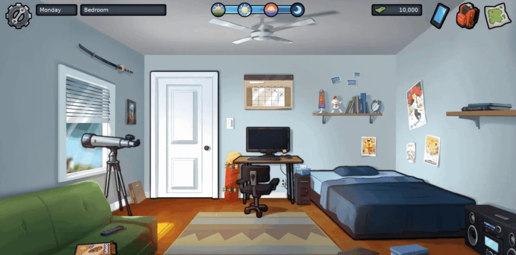 Summertime Saga MOD APK 17 Game Play screenshot shpwing Diverse Locations