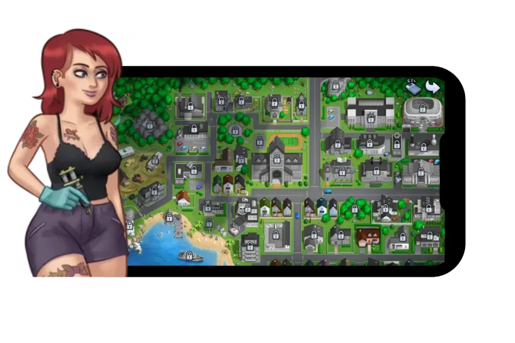 Summertime Saga MOD APK 12 Game screen showing Exploration